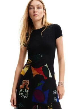 NWT DESIGUAL M. CHRISTIAN LACROIX Combination Midi Dress Size M